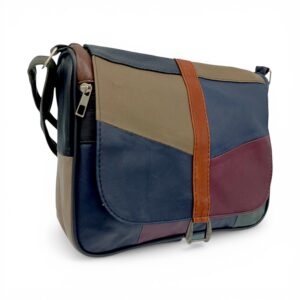 Geantă damă unicat din piele naturală multicoloră, model modern și elegant.