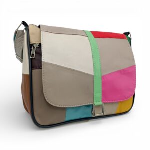 Geantă damă unicat, piele naturală multicolor, model exclusivist Lucia R45-499.