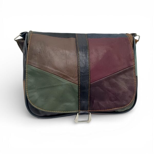 Geantă damă unicat din piele naturală multicoloră Lucia R45-501.