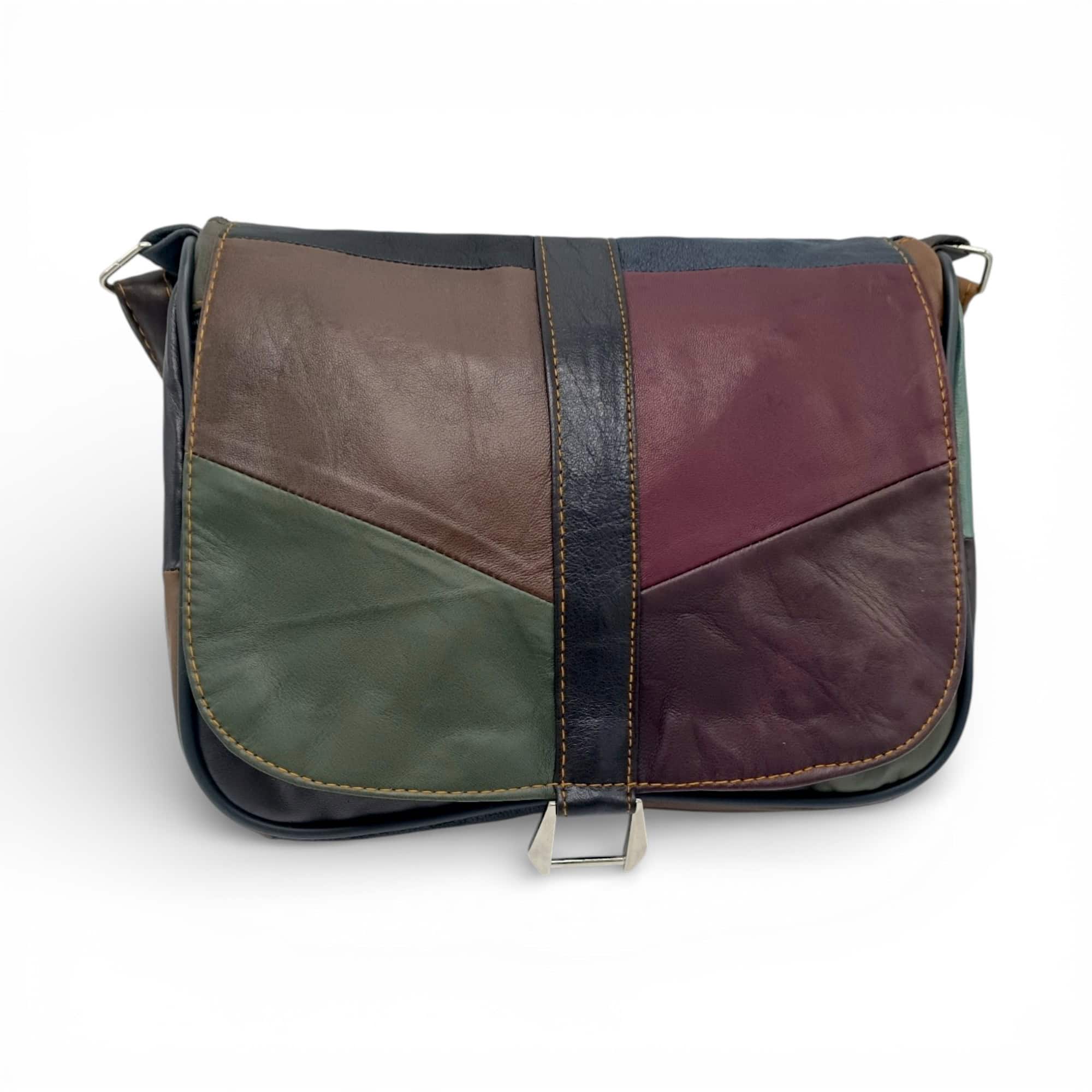 Geantă damă unicat din piele naturală multicoloră Lucia R45-501.