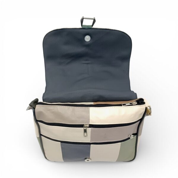 Geantă damă unicat din piele naturală multicoloră, model modern Lucia R45-503.