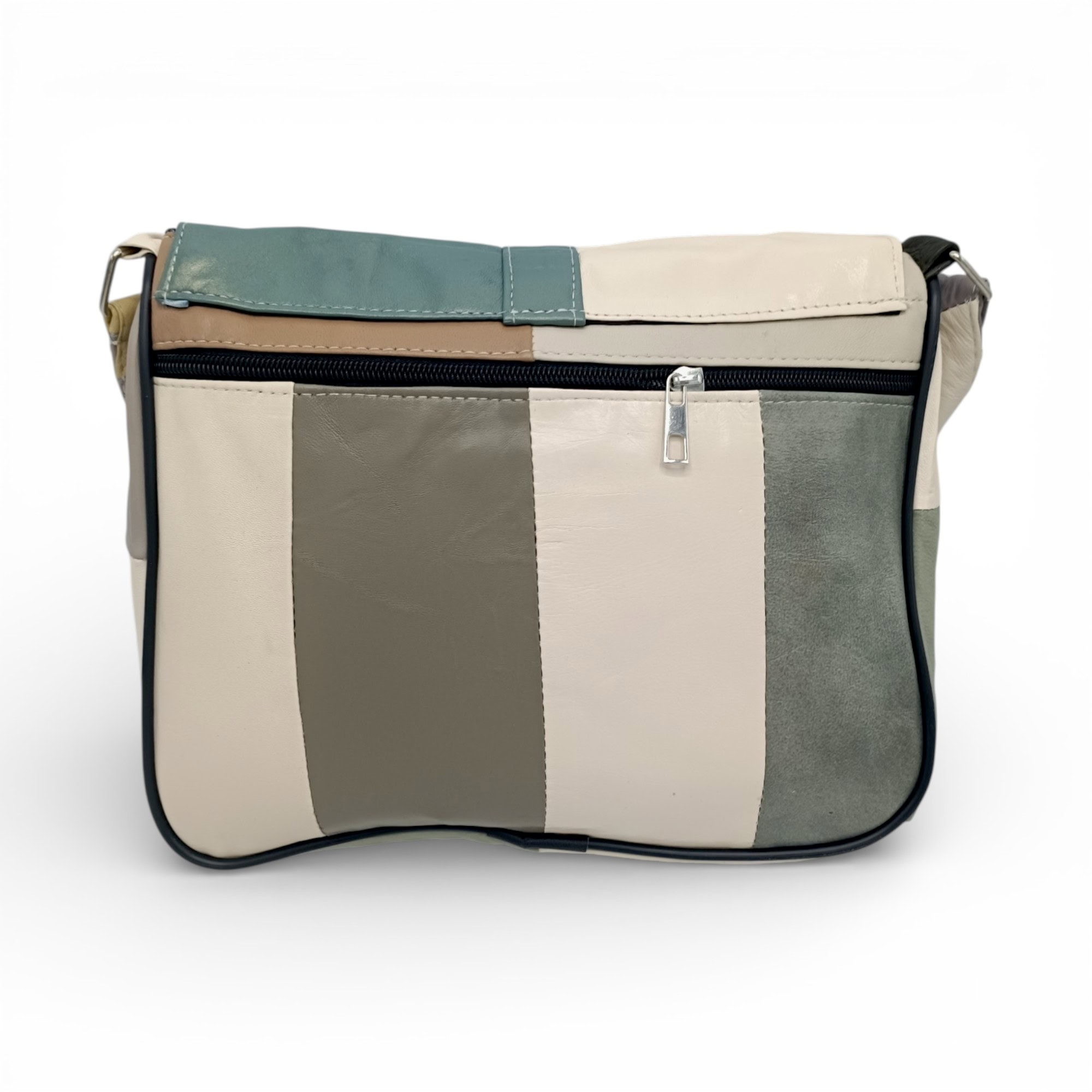 Geantă damă unicat Lucia R45-503, realizată din piele naturală multicolor, perfectă pentru un look e.