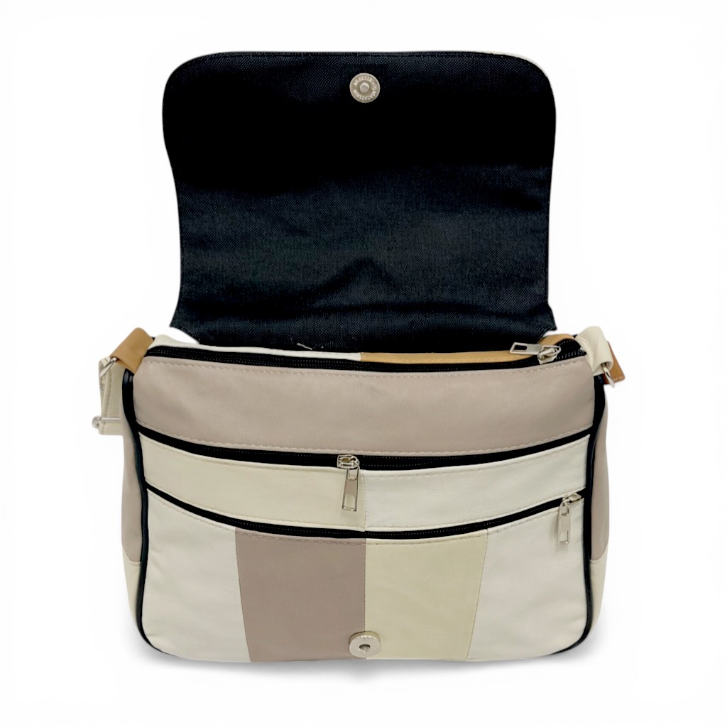 Geantă damă Lucia R45-C63 – crossbody din piele naturală multicoloră