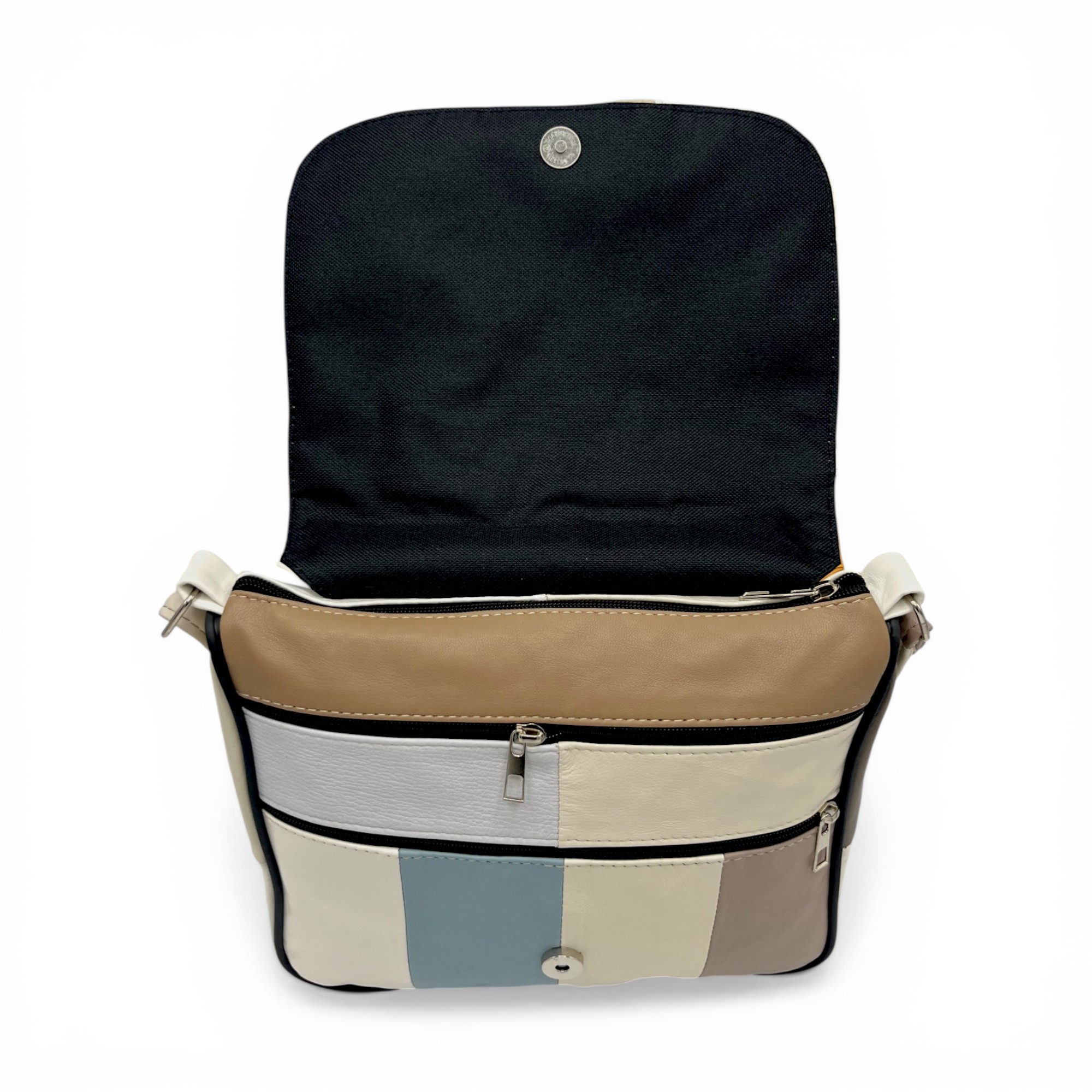 Geantă damă Lucia R45-C64 – crossbody din piele naturală multicoloră