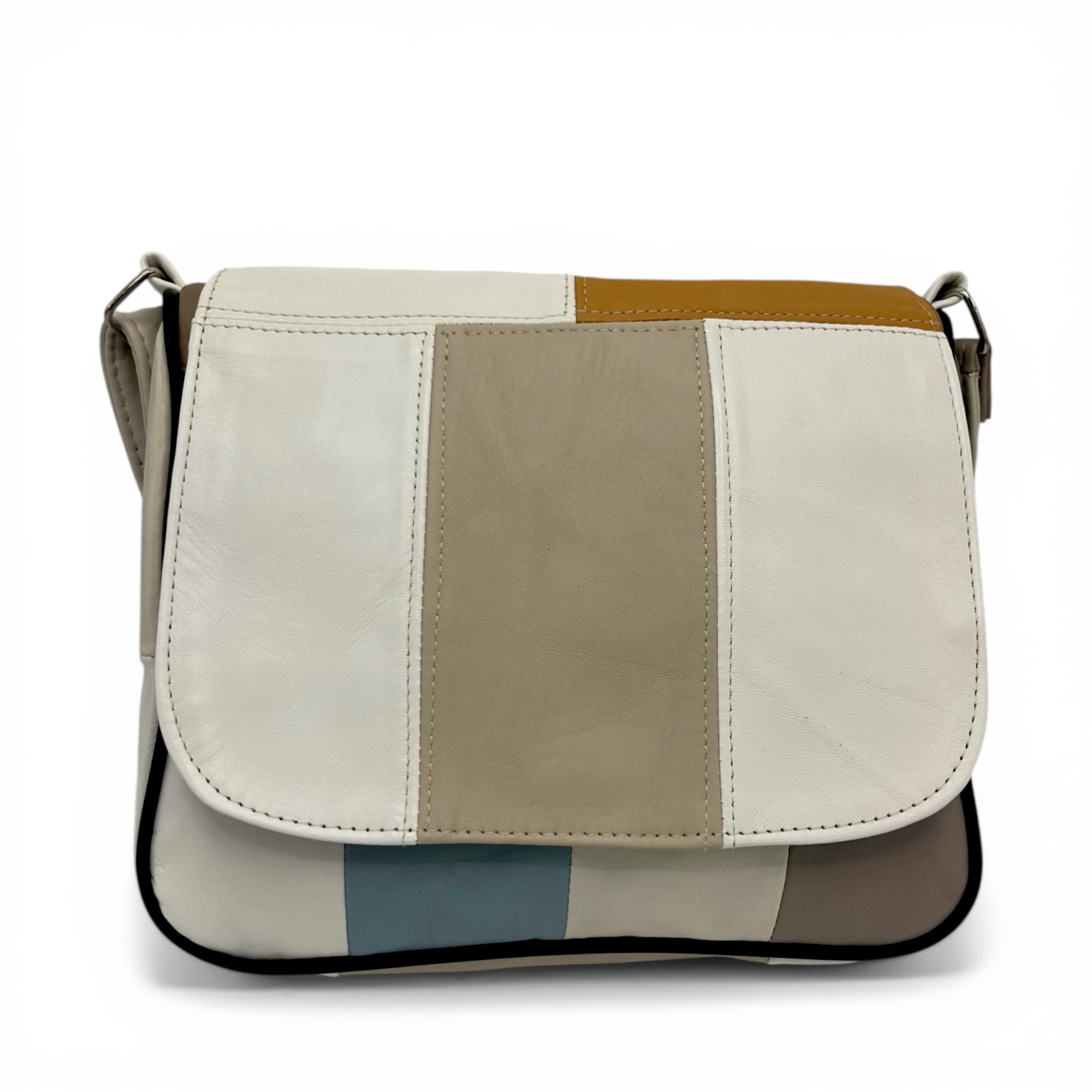 Geantă damă Lucia R45-C64 – crossbody din piele naturală multicoloră