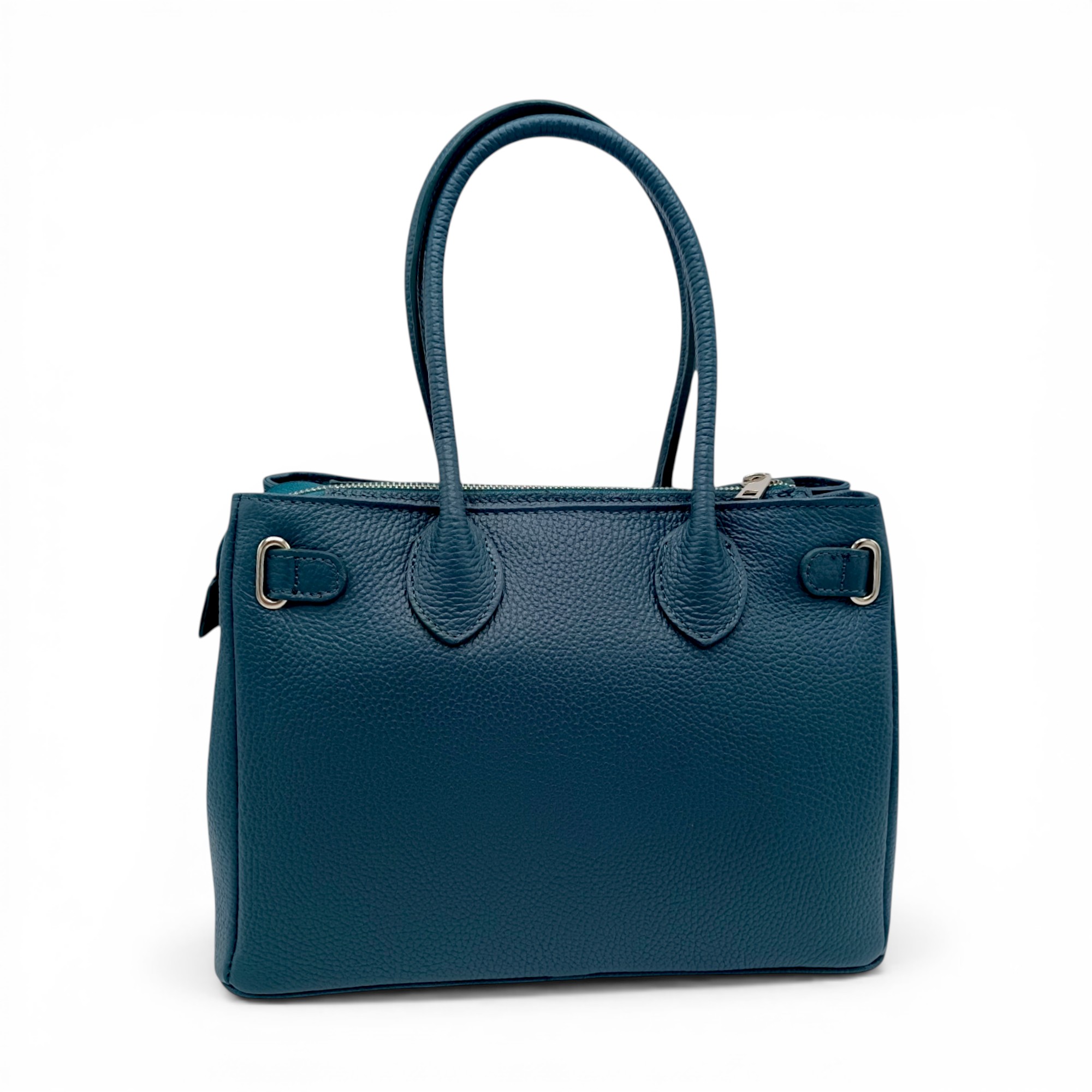 Geantă damă din piele naturală Belle Monique PZ15 – eleganță italiană în nuanță teal