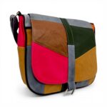 Geantă damă unicat din piele naturală multicoloră, model modern și elegant.