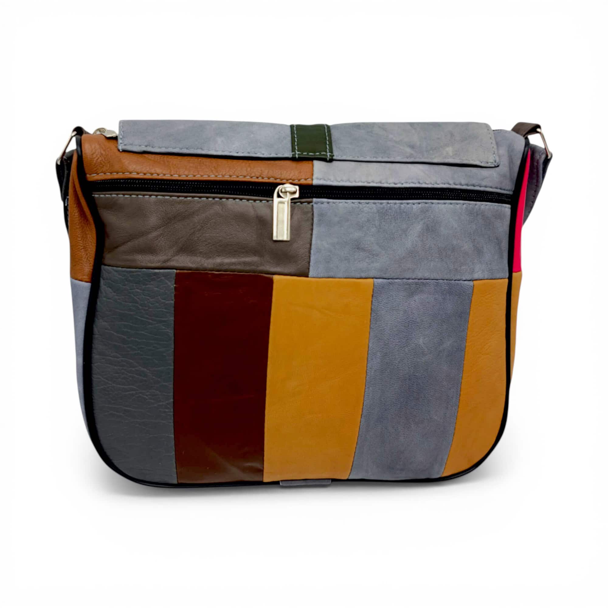 Geantă damă unicat Lucia R45-378, realizată din piele naturală multicoloră, cu design modern și func.