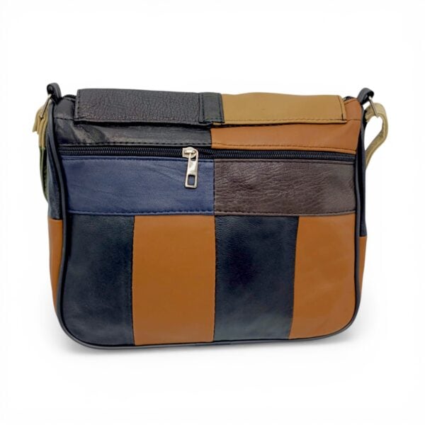 Geantă damă unicat din piele naturală multicoloră, model modern Lucia R45-381.