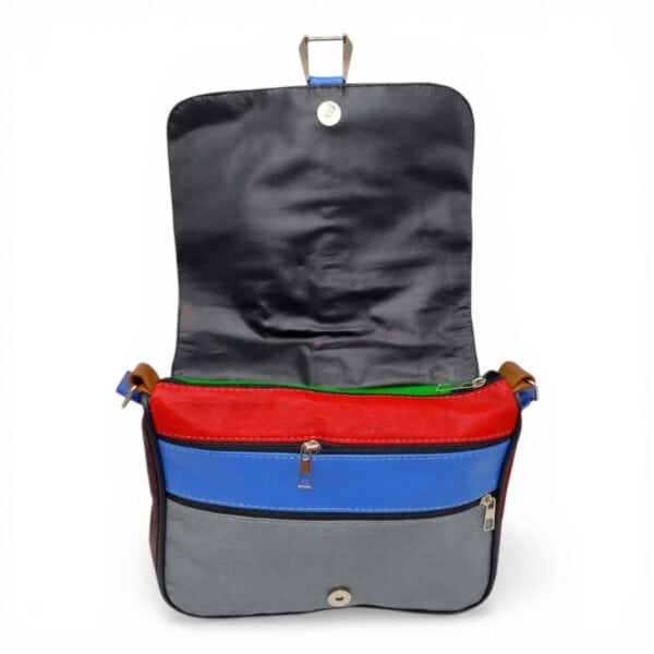 Geantă damă unicat Lucia R45-500, realizată din piele naturală multicoloră, perfectă pentru un look.