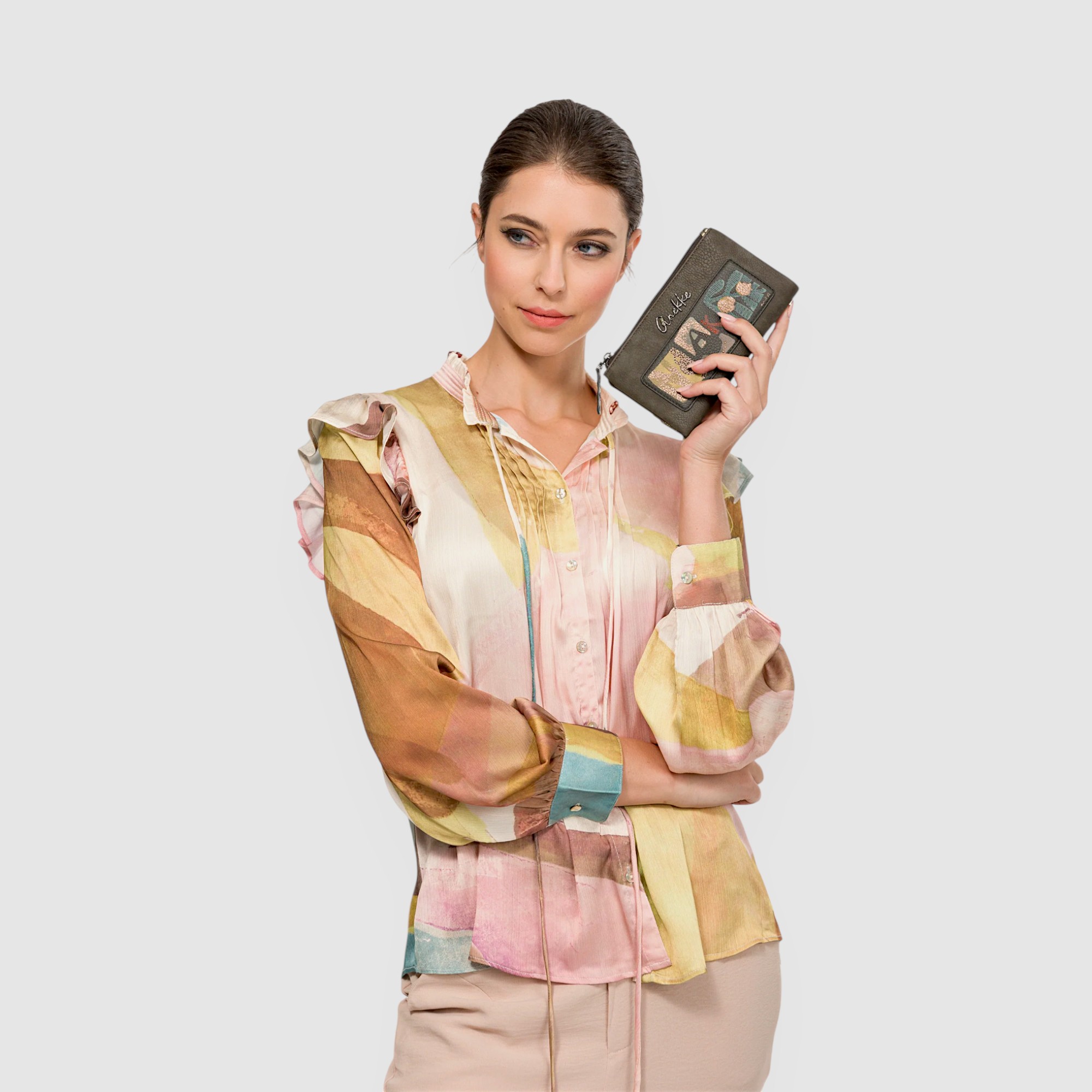 Portofel damă Anekke Amphora 42719-907 – portofel mare RFID cu fermoar și design artistic