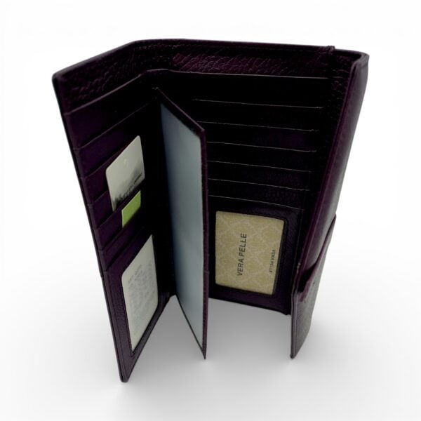 Portofel damă Belle Monique Elegance Q3773 Mov Închis – Piele naturală, închidere magnetică, 19x10x2 cm