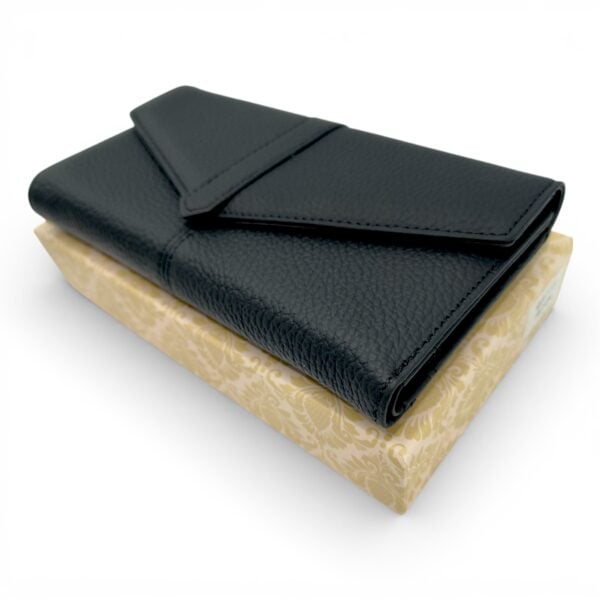 Portofel damă Belle Monique Elegance Q3773 Negru – Piele naturală, închidere magnetică, 19x10x2 cm