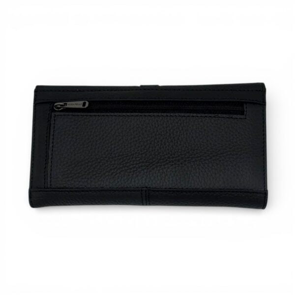 Portofel damă Belle Monique Elegance Q3773 Negru – Piele naturală, închidere magnetică, 19x10x2 cm