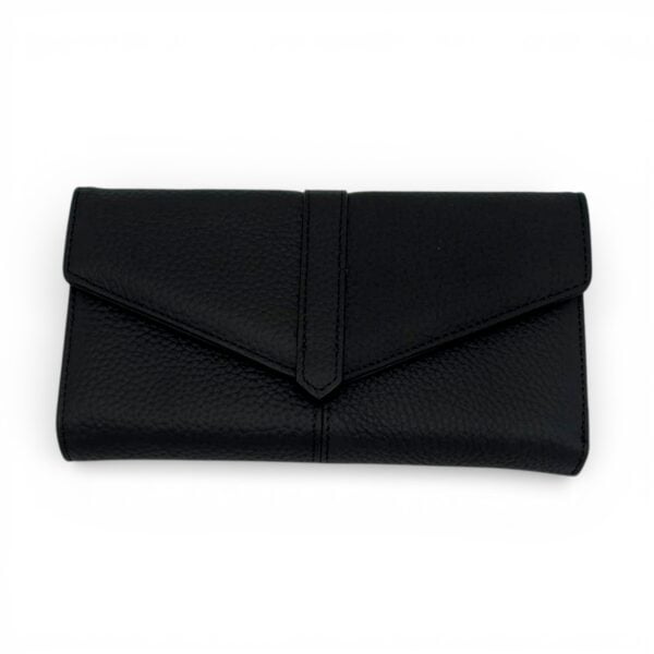 Portofel damă Belle Monique Elegance Q3773 Negru – Piele naturală, închidere magnetică, 19x10x2 cm