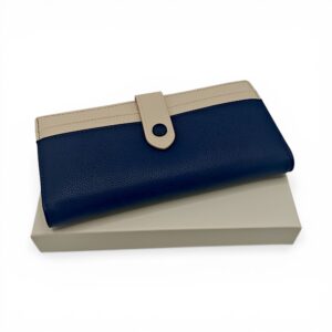 Portofel damă Diana&Co DSF997-3 bleumarin cu detalii bej crem – design elegant și compartimentare practică