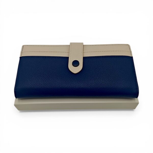 Portofel damă Diana&Co DSF997-3 bleumarin cu detalii bej crem – design elegant și compartimentare practică