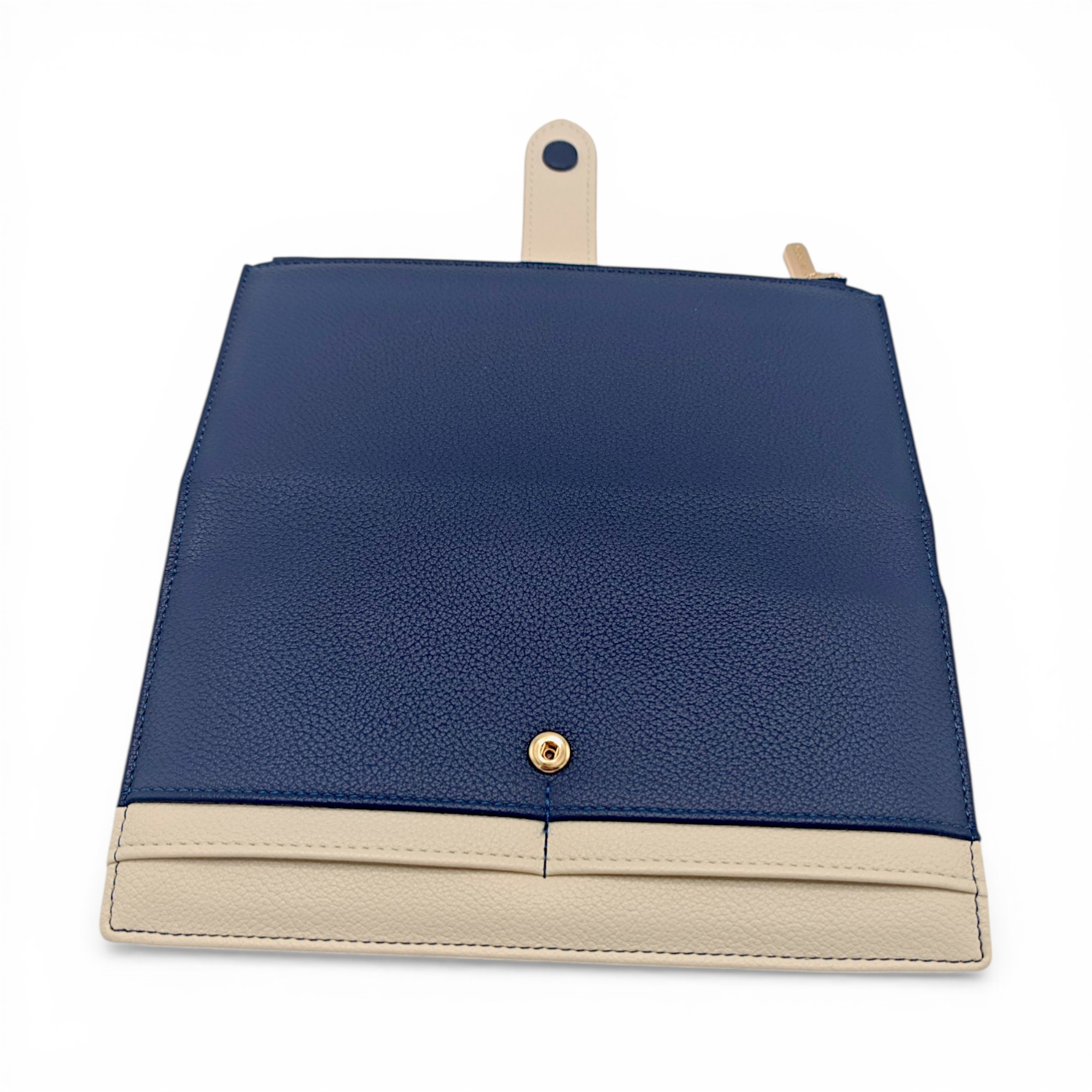 Portofel damă Diana&Co DSF997-3 bleumarin cu detalii bej crem – design elegant și compartimentare practică (5) Portofel damă Diana&Co DSF997-3 bleumarin cu detalii bej crem – design elegant și compartimentare practică