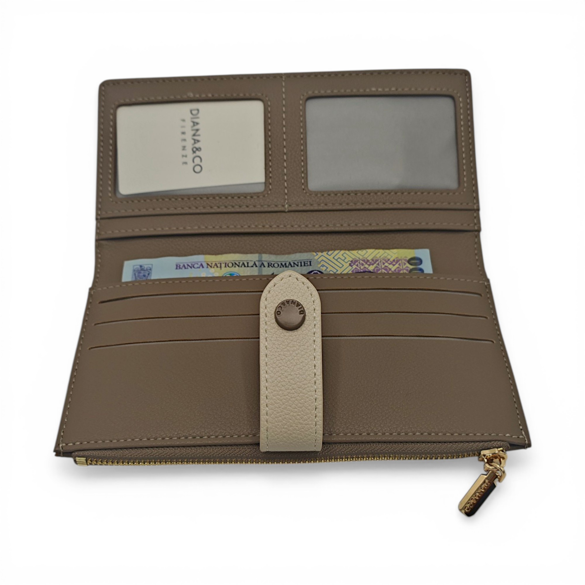 Portofel damă Diana&Co Firenze DSF997-3, culoare bej taupe – design elegant și organizare practică (3) Portofel damă Diana&Co Firenze DSF997-3, culoare bej taupe – design elegant și organizare practică