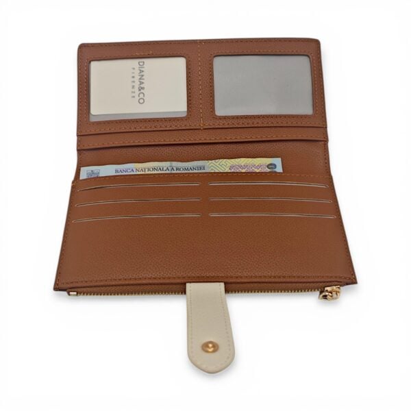 Portofel damă Diana&Co Firenze DSF997-3, culoare maro închis – design elegant și organizare practică