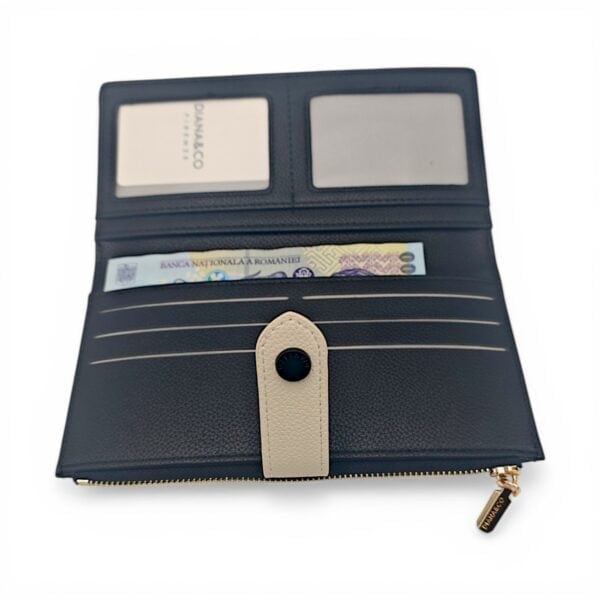Portofel damă Diana&Co Firenze DSF997-3, culoare Negru – design elegant și organizare practică