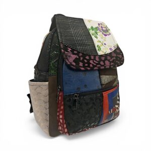 Rucsac Damă Piele Naturală Multicolor Eveline Élégance-Couture R105-51 – Design Unicat Patchwork Premium