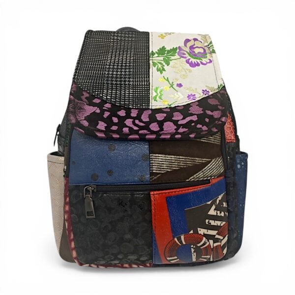 Rucsac Damă Piele Naturală Multicolor Eveline Élégance-Couture R105-51 – Design Unicat Patchwork Premium