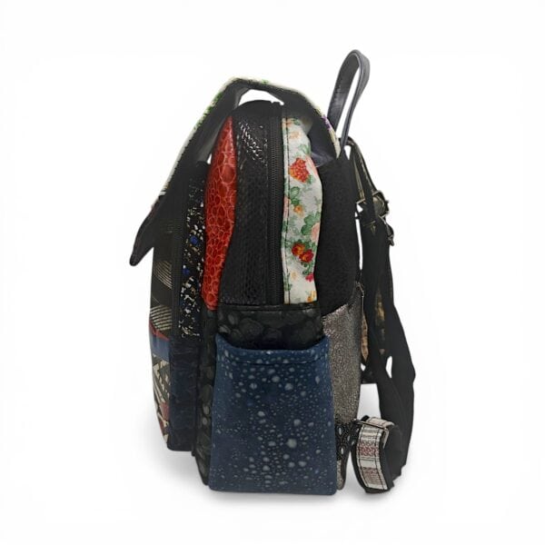 Rucsac Damă Piele Naturală Multicolor Eveline Élégance-Couture R105-51 – Design Unicat Patchwork Premium