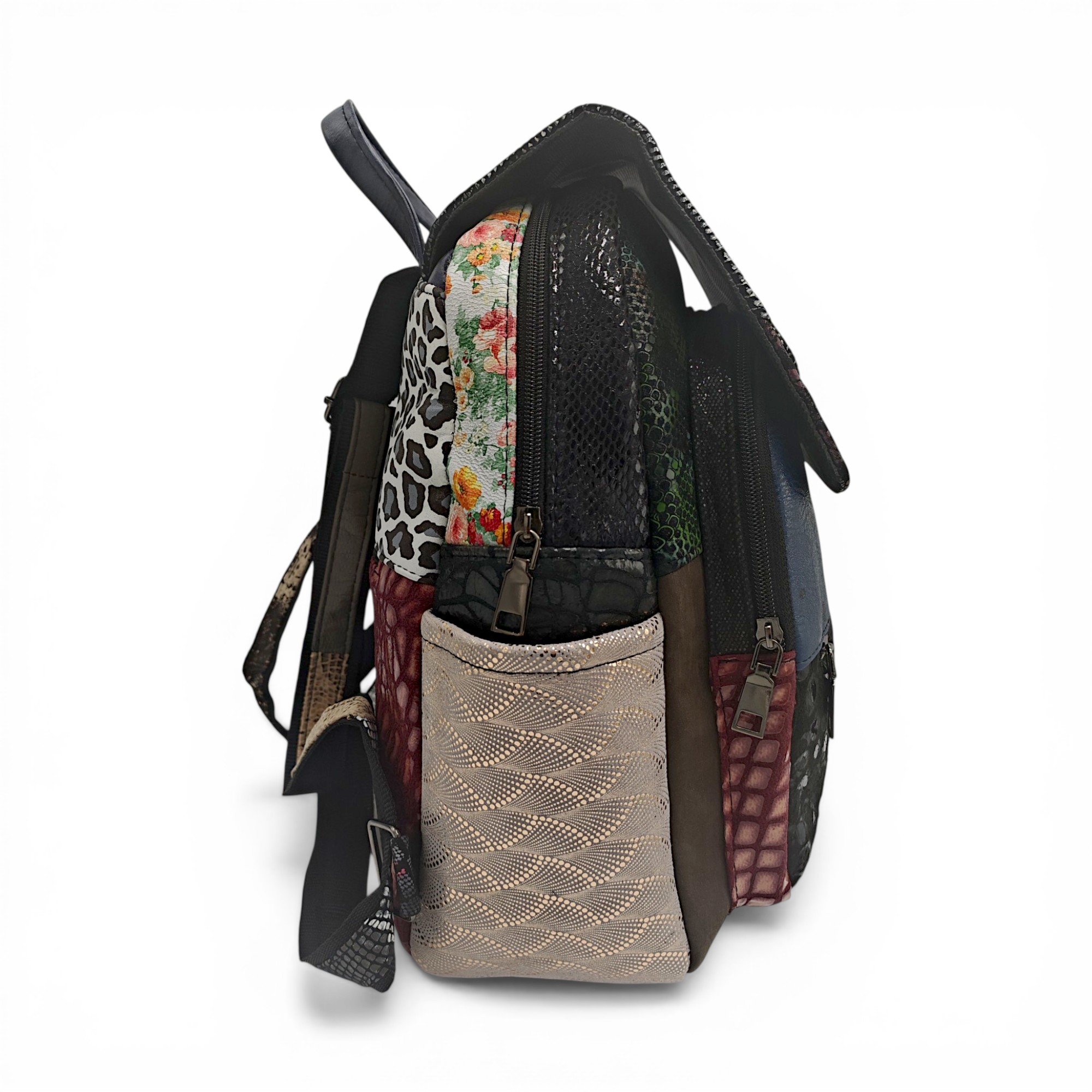 Rucsac Damă Piele Naturală Multicolor Eveline Élégance-Couture R105-51 – Design Unicat Patchwork Premium (5) Rucsac Damă Piele Naturală Multicolor Eveline Élégance-Couture R105-51 – Design Unicat Patchwork Premium