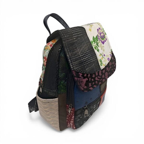 Rucsac Damă Piele Naturală Multicolor Eveline Élégance-Couture R105-51 – Design Unicat Patchwork Premium