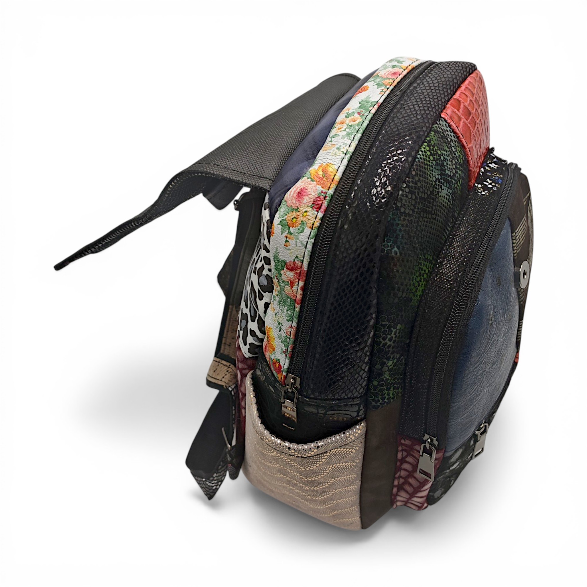Rucsac Damă Piele Naturală Multicolor Eveline Élégance-Couture R105-51 – Design Unicat Patchwork Premium (7) Rucsac Damă Piele Naturală Multicolor Eveline Élégance-Couture R105-51 – Design Unicat Patchwork Premium