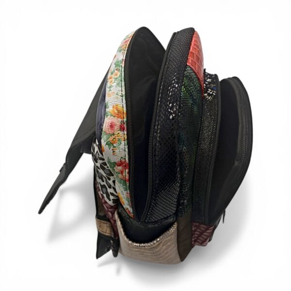 Rucsac Damă Piele Naturală Multicolor Eveline Élégance-Couture R105-51 – Design Unicat Patchwork Premium