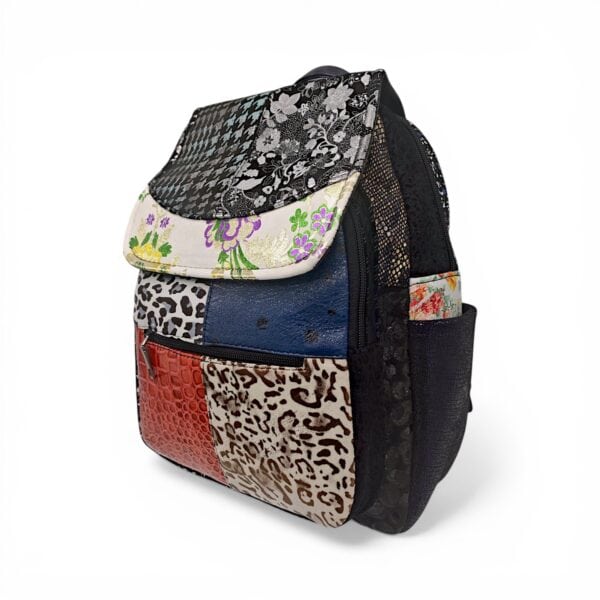 Rucsac Damă Piele Naturală Multicolor Eveline Élégance-Couture R105-52 – Design Unicat Patchwork Premium