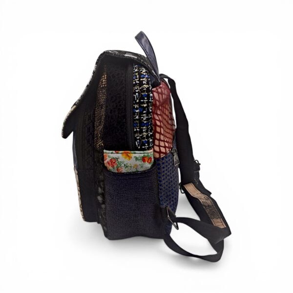 Rucsac Damă Piele Naturală Multicolor Eveline Élégance-Couture R105-52 – Design Unicat Patchwork Premium