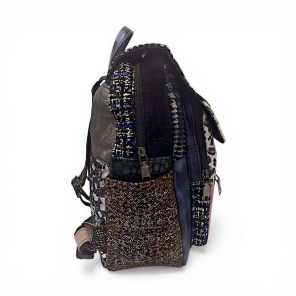 Rucsac Damă Piele Naturală Multicolor Eveline Élégance-Couture R105-52 – Design Unicat Patchwork Premium