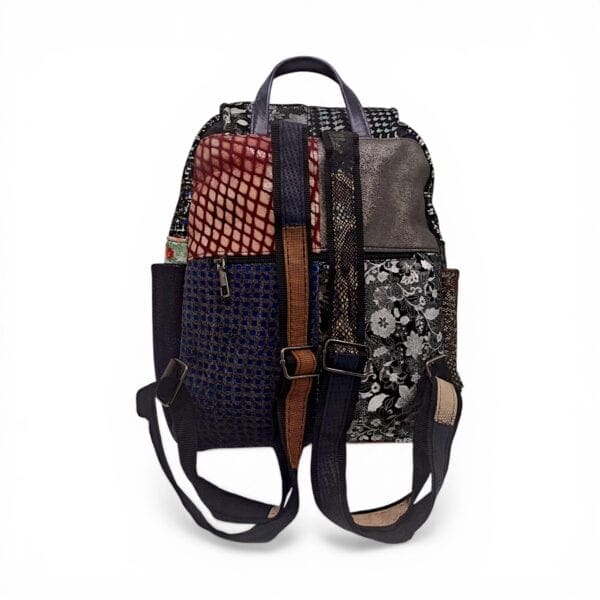 Rucsac Damă Piele Naturală Multicolor Eveline Élégance-Couture R105-52 – Design Unicat Patchwork Premium