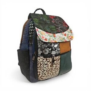 Rucsac Damă Piele Naturală Multicolor Eveline Élégance-Couture R105-53 – Design Unicat Patchwork Premium
