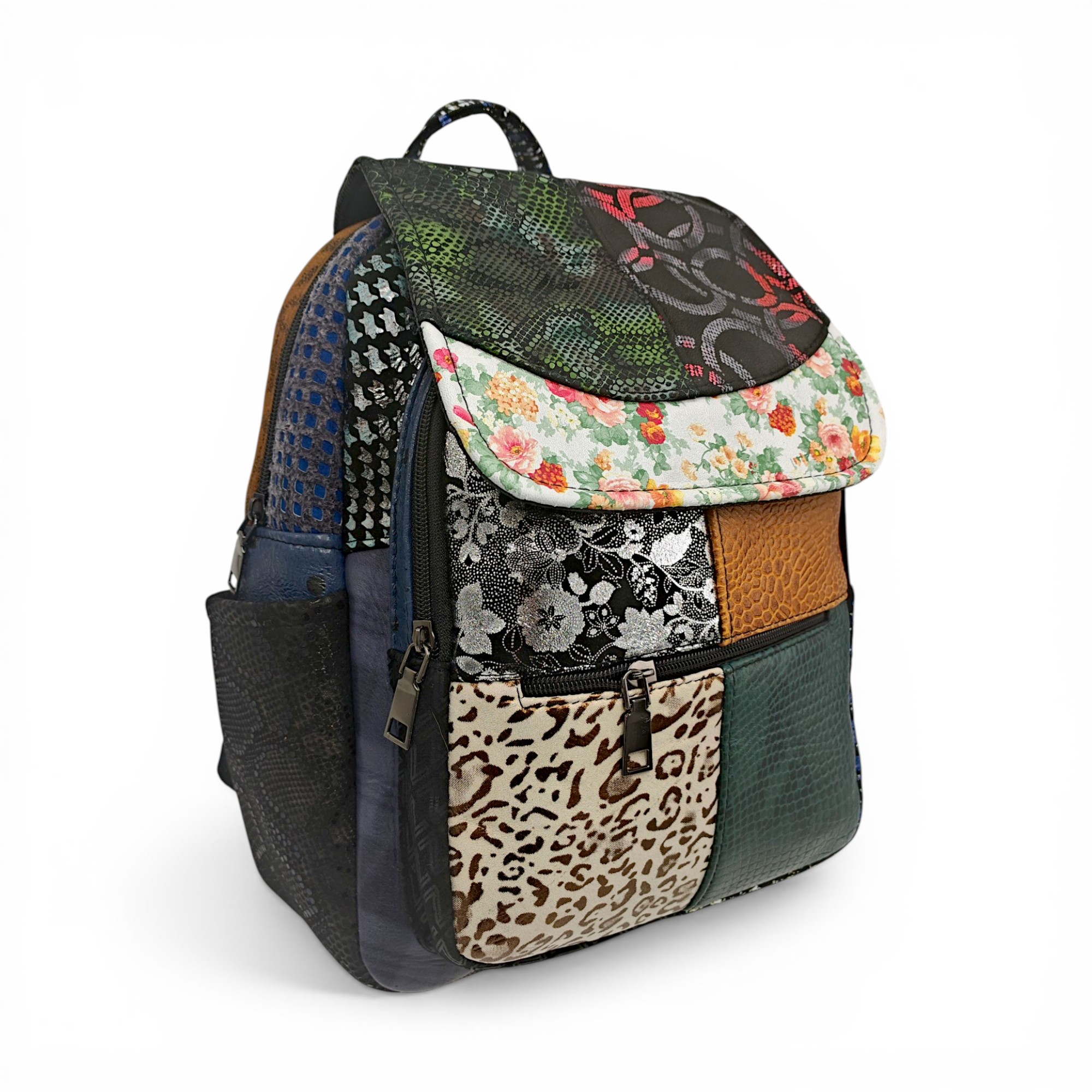 Rucsac Damă Piele Naturală Multicolor Eveline Élégance-Couture R105-53 – Design Unicat Patchwork Premium (1) Rucsac Damă Piele Naturală Multicolor Eveline Élégance-Couture R105-53 – Design Unicat Patchwork Premium