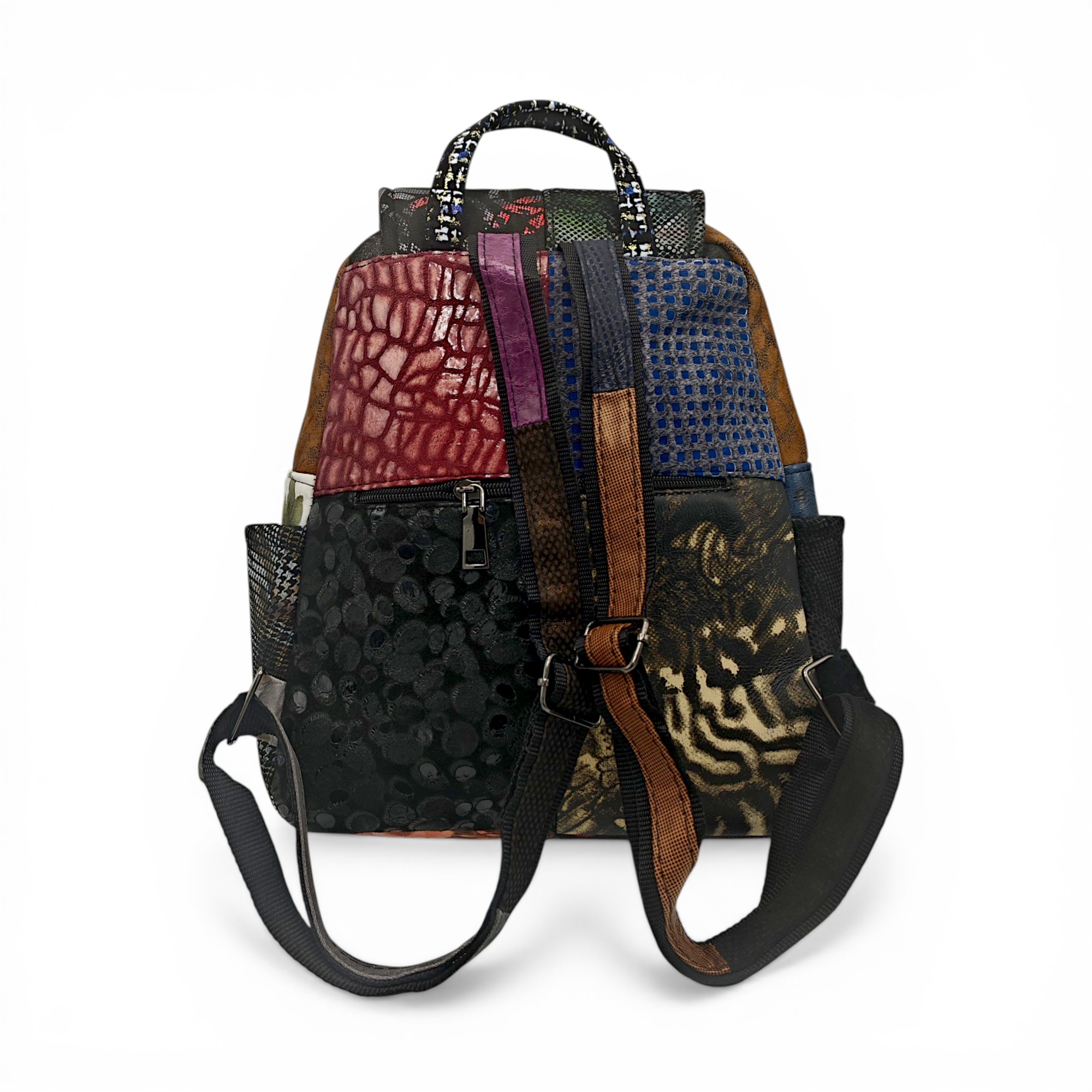 Rucsac Damă Piele Naturală Multicolor Eveline Élégance-Couture R105-53 – Design Unicat Patchwork Premium (4) Rucsac Damă Piele Naturală Multicolor Eveline Élégance-Couture R105-53 – Design Unicat Patchwork Premium