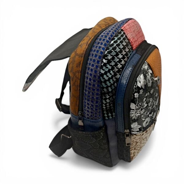 Rucsac Damă Piele Naturală Multicolor Eveline Élégance-Couture R105-53 – Design Unicat Patchwork Premium