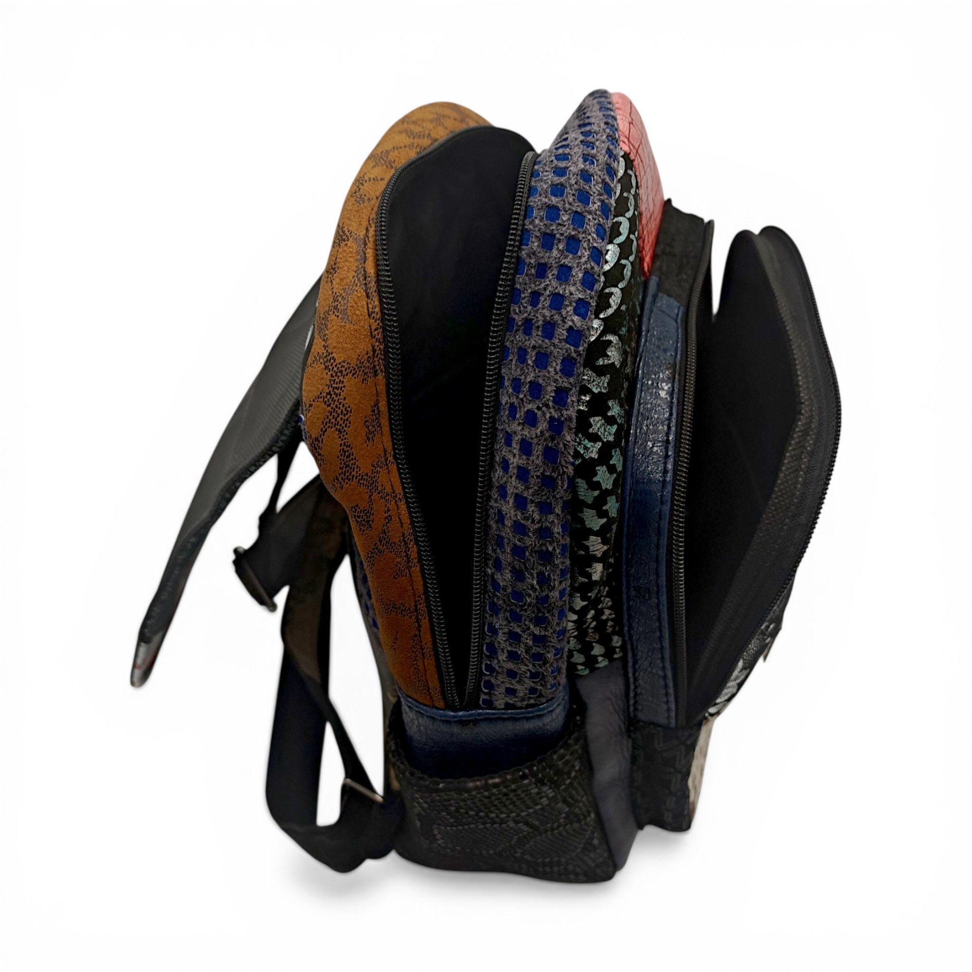 Rucsac Damă Piele Naturală Multicolor Eveline Élégance-Couture R105-53 – Design Unicat Patchwork Premium (7) Rucsac Damă Piele Naturală Multicolor Eveline Élégance-Couture R105-53 – Design Unicat Patchwork Premium