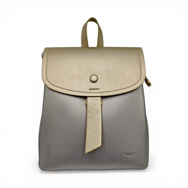 Rucsac damă Herrisson Firenze 6048S Silvery – eleganță modernă în tonuri argintiu & auriu