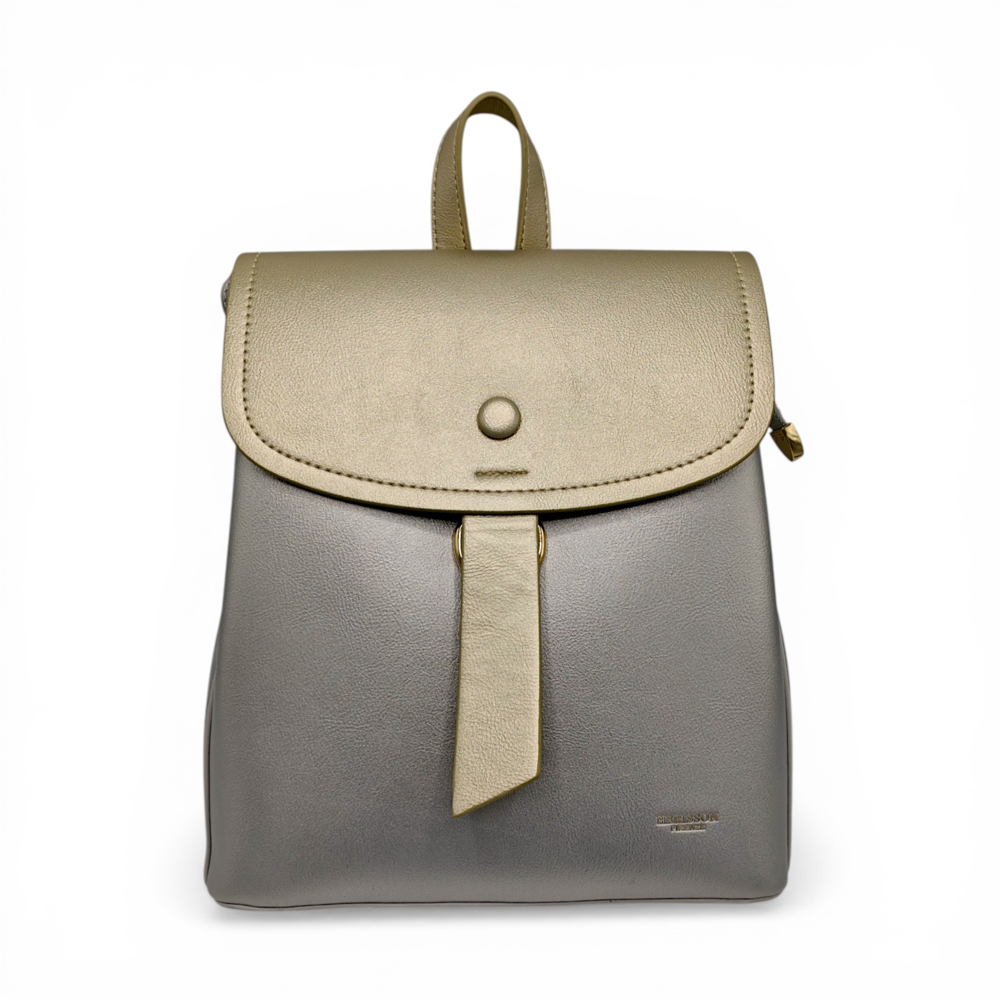 Rucsac damă Herrisson Firenze 6048S Silvery – eleganță modernă în tonuri argintiu & auriu