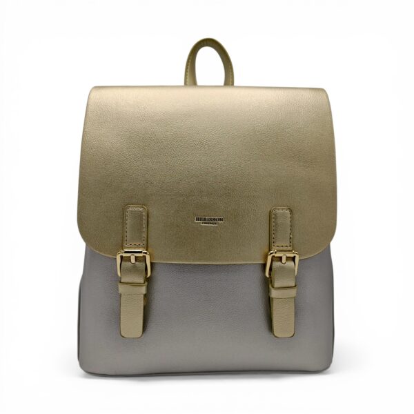 Rucsac damă Herrisson Firenze 6049S Silvery – eleganță modernă în tonuri argintiu & auriu