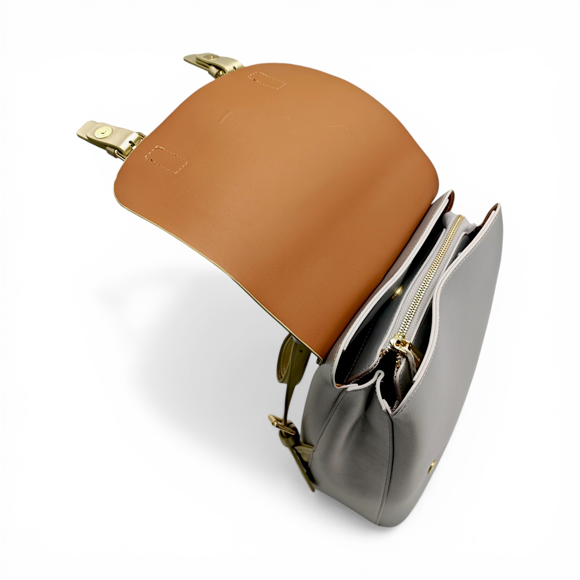 Rucsac damă Herrisson Firenze 6049S Silvery – eleganță modernă în tonuri argintiu & auriu