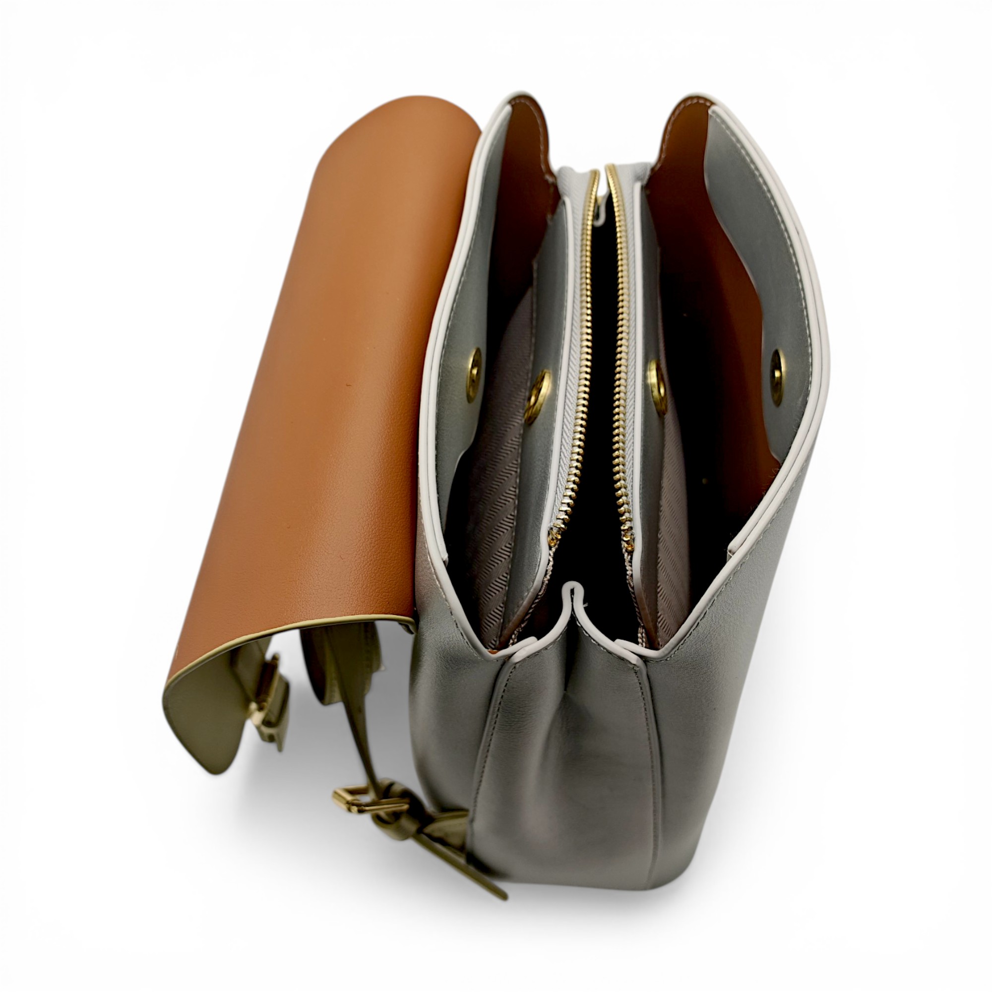 Rucsac damă Herrisson Firenze 6049S Silvery – eleganță modernă în tonuri argintiu & auriu