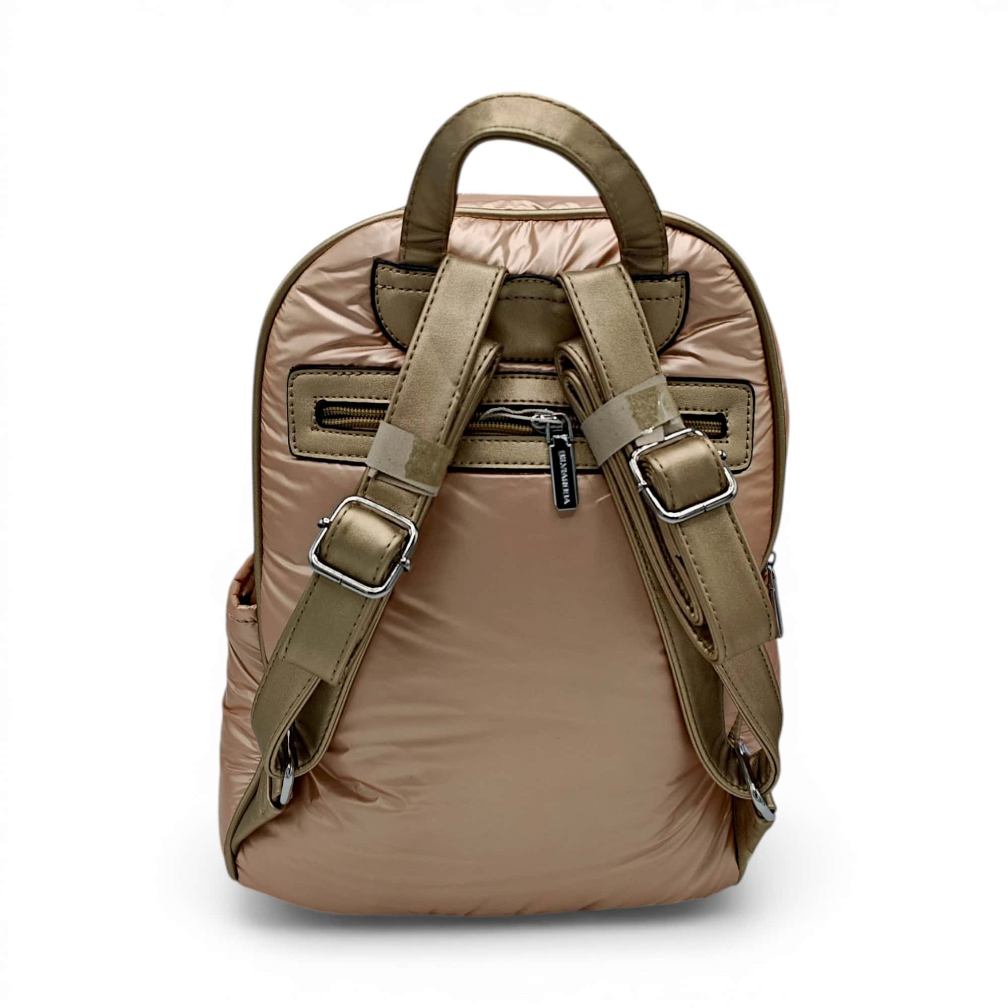 Rucsac damă modern și confort urban, Silvia Rosa SR7081-Champagne, design puffer elegant.