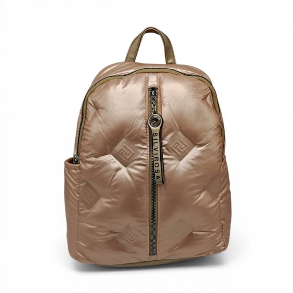 Rucsac damă Silvia Rosa SR7082-Champagne, design puffer modern și confort urban pentru stil și funcț.