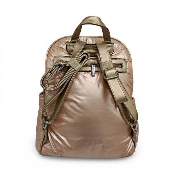 Rucsac damă modern Silvia Rosa SR7082 în culoarea Champagne, cu design puffer și confort urban.