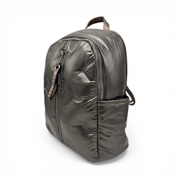 Rucsac damă modern Silvia Rosa SR7082-Silver, design puffer și confort urban pentru stil și funcțion.